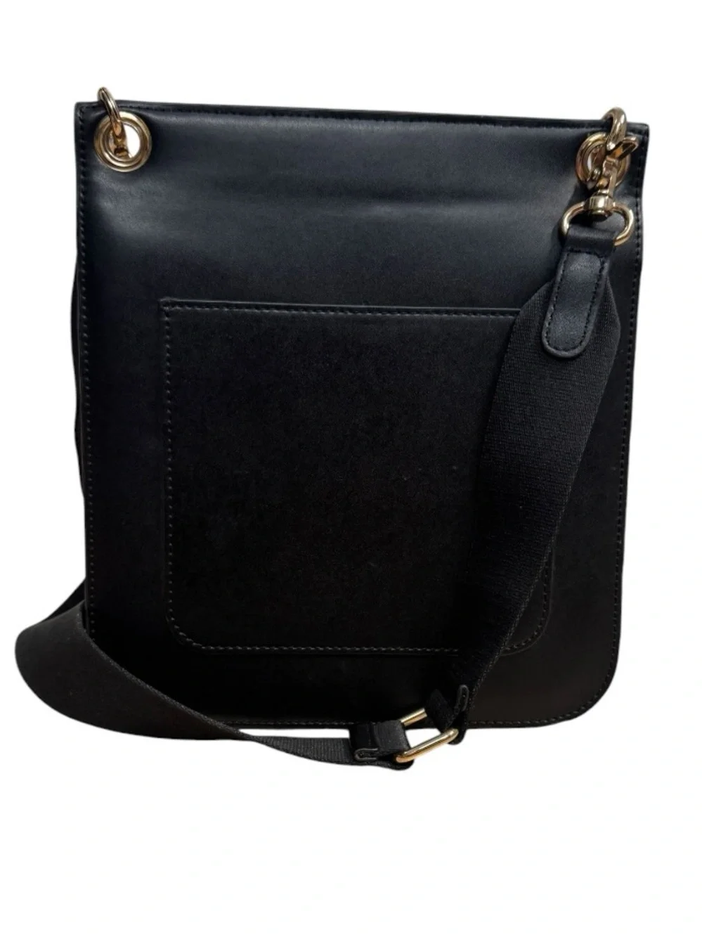 Urban Outfitters Black Faux Leather Front Flap Crossbody Shoulder Bag - Picture 3 of 10